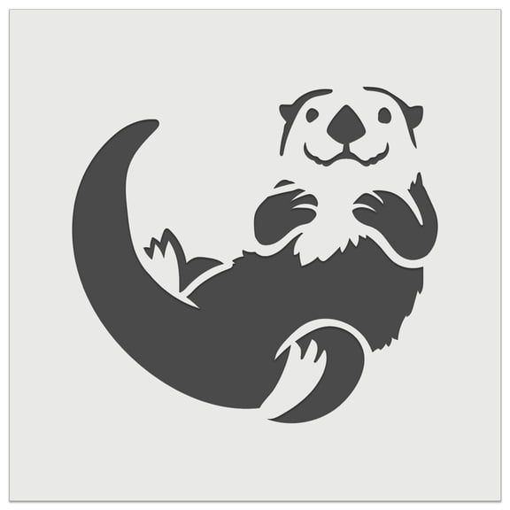 Floating Sea Otter DIY Cookie Wall Craft Stencil - 5.5 Inch
