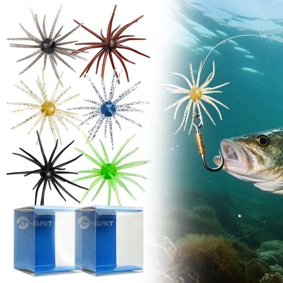 Floating Sea Urchin Soft Lure Finesse Creature Bait Realistic Tentacle Design for Bass Fishing Drop Shot Neko Rig Freshwater and Saltwater