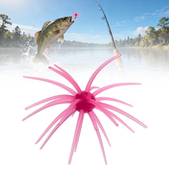 Floating Sea Urchin Soft Lure | Tentacle Creature Lure, 4.33" & 3.54" TPR Finesse Baits, 5 Colors, Ideal for Bass Fishing with Drop Shot, Wacky Rig, Neko Rigļ¼1PC