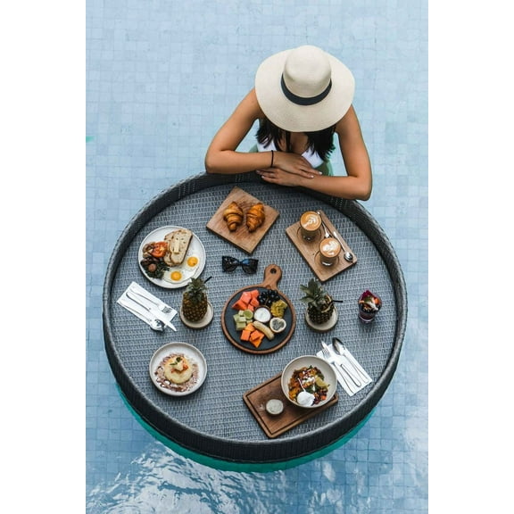 Floating Serving Tray - Brown ( Round )