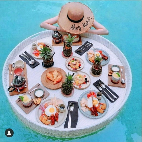 Floating Serving Tray - White ( Round )