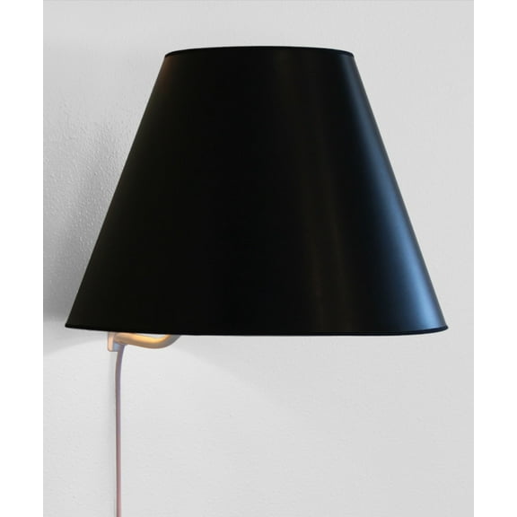 Floating Shade Plug-In Wall Light Bold Black with True Gold Lining 8x16x12