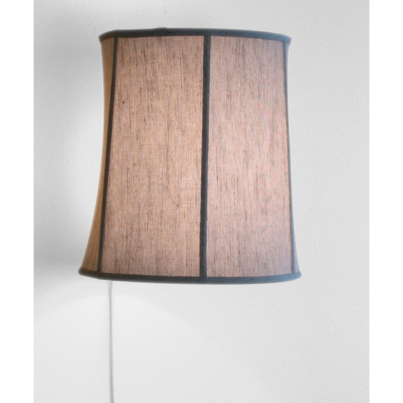 Floating Shade Plug-In Wall Light Textured Oatmeal 12x14x15