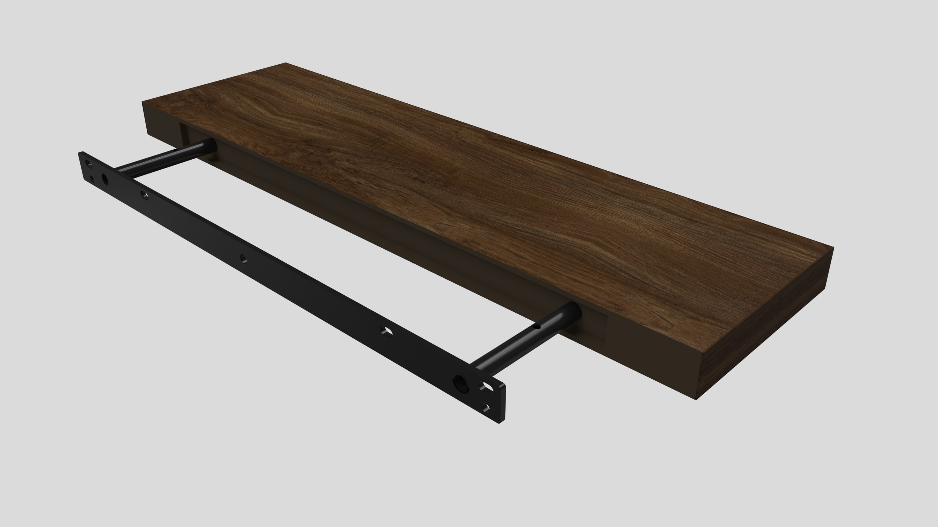 Floating Shelf 50mm Tan Walnut 7.9 in. D x 41.8 in. L x 2 in. H