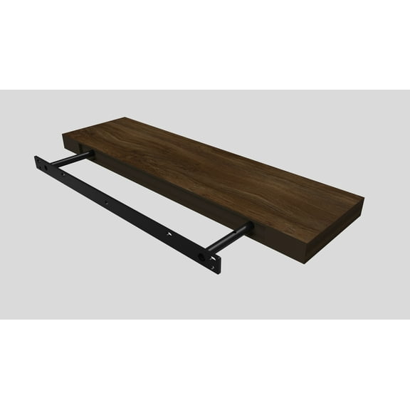 Floating Shelf 50mm Tan Walnut 9.9 in. D x 35.6 in. L x 2 in. H