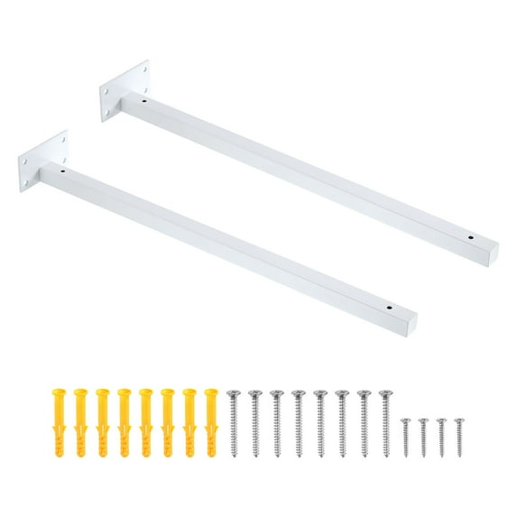 Floating Shelf Bracket,2 Pack 18 Inch Iron Hidden Wall Mounted Shelf Supports (White)