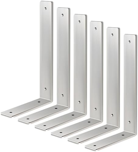 Floating Shelf Bracket Stainless Steel 6 Inch, 6 Pack Heavy Duty Shelf ...