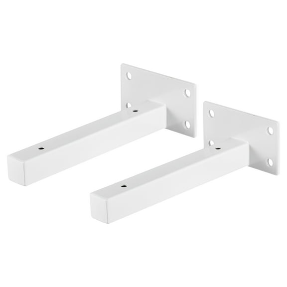 Floating Shelf Brackets, 2 Pack 6"(150mm) Wall Mounted Shelf Supports, White