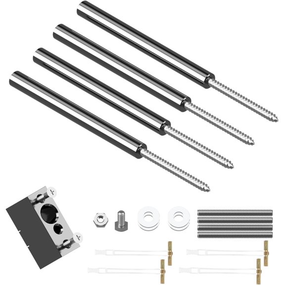 Floating Shelf Hidden Bracket 5" (4 PCS) - Hidden Supports for Wooden Floating Shelves - Drywall Mount or Stud Mount with Included Drill Guide and Steel Hardware