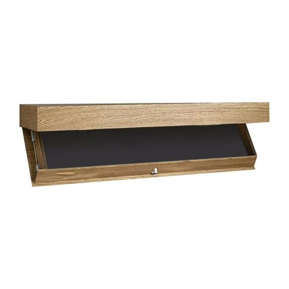 Floating Shelf with Hidden Storage,Wall-Mounted Modern Wood Shelf Organizer for Living Room,Bedroom,Office - Space-Saving Natural Wood Finish Decor Brown