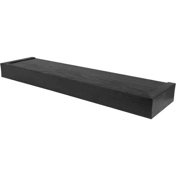 Floating Shelf Holds up to 20lbs, Easy Tool-Free Dry Wall Installation, Flat, Retail Packaging, Black