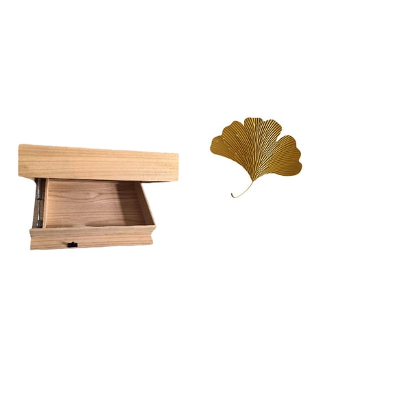 Floating Shelf Leaf Wall Sculpture Wrought Iron Wood Construction Modern Home Office Apartment Dining Room Decor