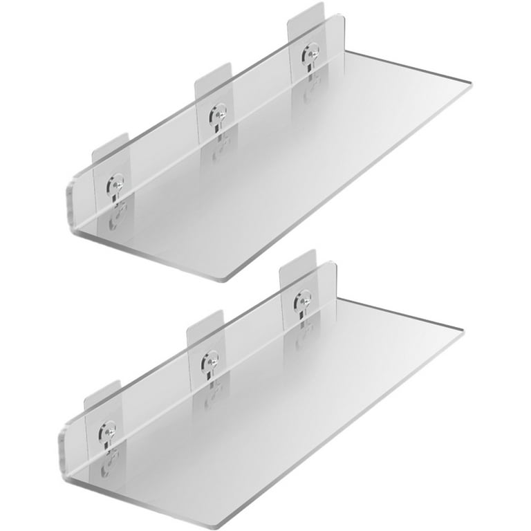 Floating Shelf No Drill Adhesive Wall Shelf Set of 2, Floating Shelves  Damage-Free Expand Wall Space for Living Room, Bathroom, Gaming Room,  Office - 30*10cm 