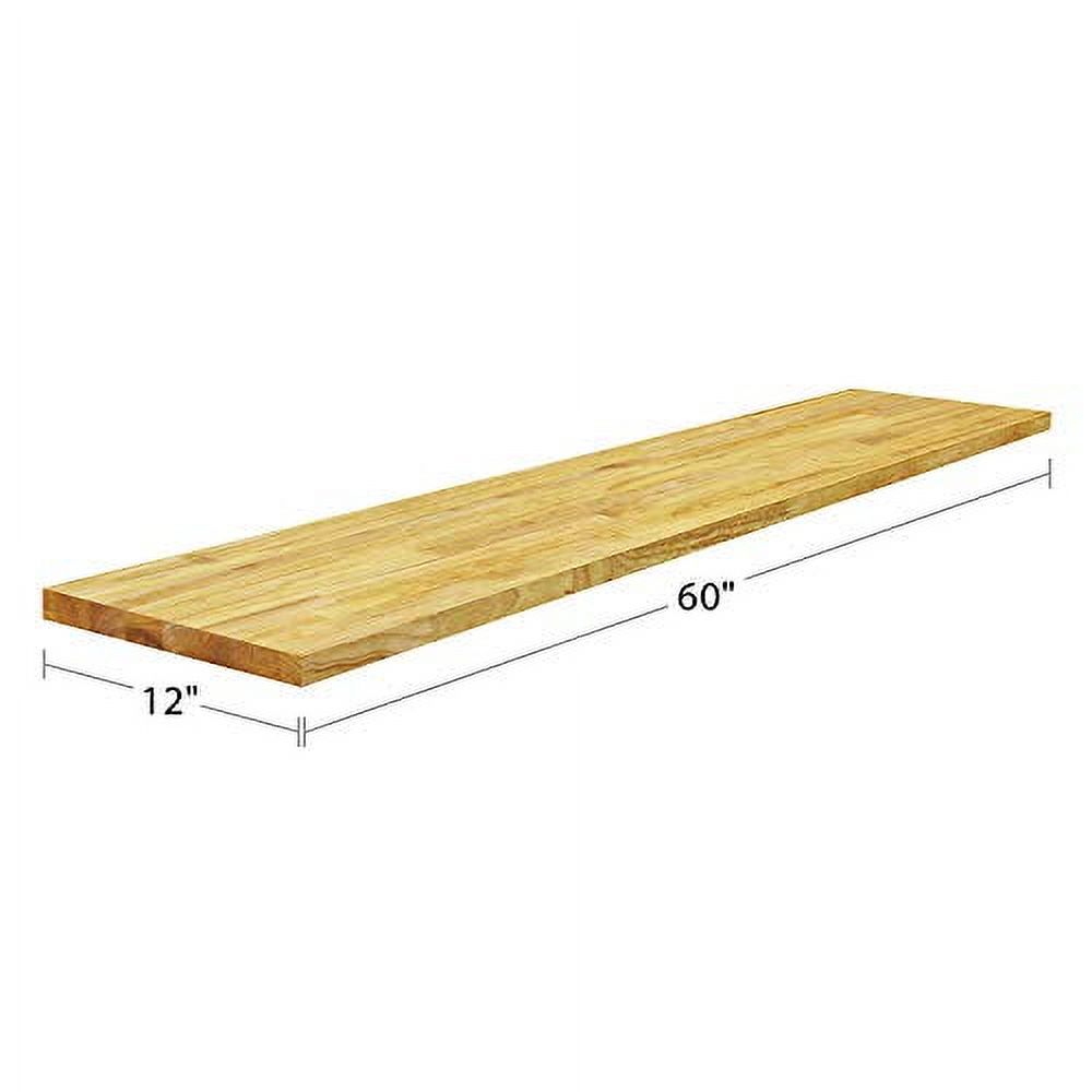Floating Shelf Wall Mounted Solid Butcherblock Shelf 12" Depth x 60