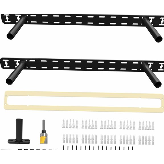 Floating Shelf with Hardware Heavy Duty Hidden Shelf 2pcs, Black