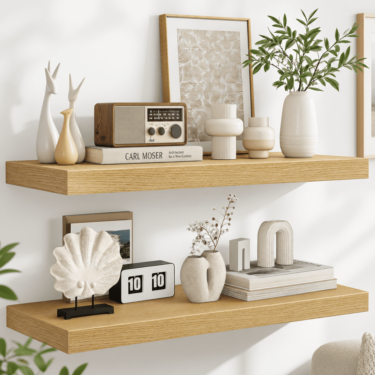 Floating Shelves - 2 Pack 12 Inch Deep Rustic Wooden Wall Extra Deeper