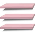 thumbnail image 1 of Floating Shelves 3 Set Solid Wood for Bedroom Bathroom Kitchen Decor, Pink Shelves, 1 of 7