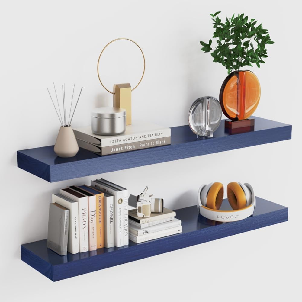 Floating Shelves, Bathroom Wall Shelf for Home Decor, 30 Inch Natural ...