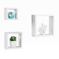 thumbnail image 1 of Floating Shelves- Cube Wall Shelf Set with Hidden Brackets, 3 Sizes to Display Decor, Books, Photos, More- Hardware Included by Lavish Home (White), 1 of 6