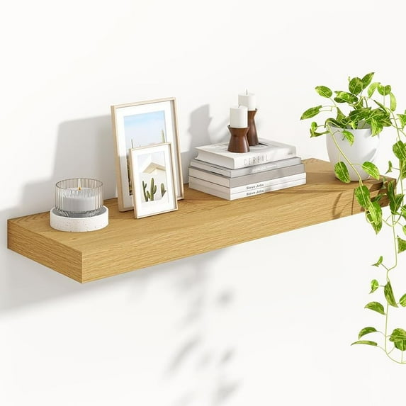 Floating Shelves,Extra Large and Thick Wood Shelves Mounted Storage Hanging Shelf Invisible Bracket for Bedroom,Living Room,Kitchen,Office,