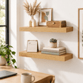 Floating Shelves For Wall 18 Inch Oak Set Of 2 9.3