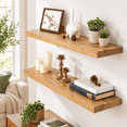 Floating Shelves For Wall 32"w X 9.3"d 1.5"h Rustic Solid Elm Wood Set ...