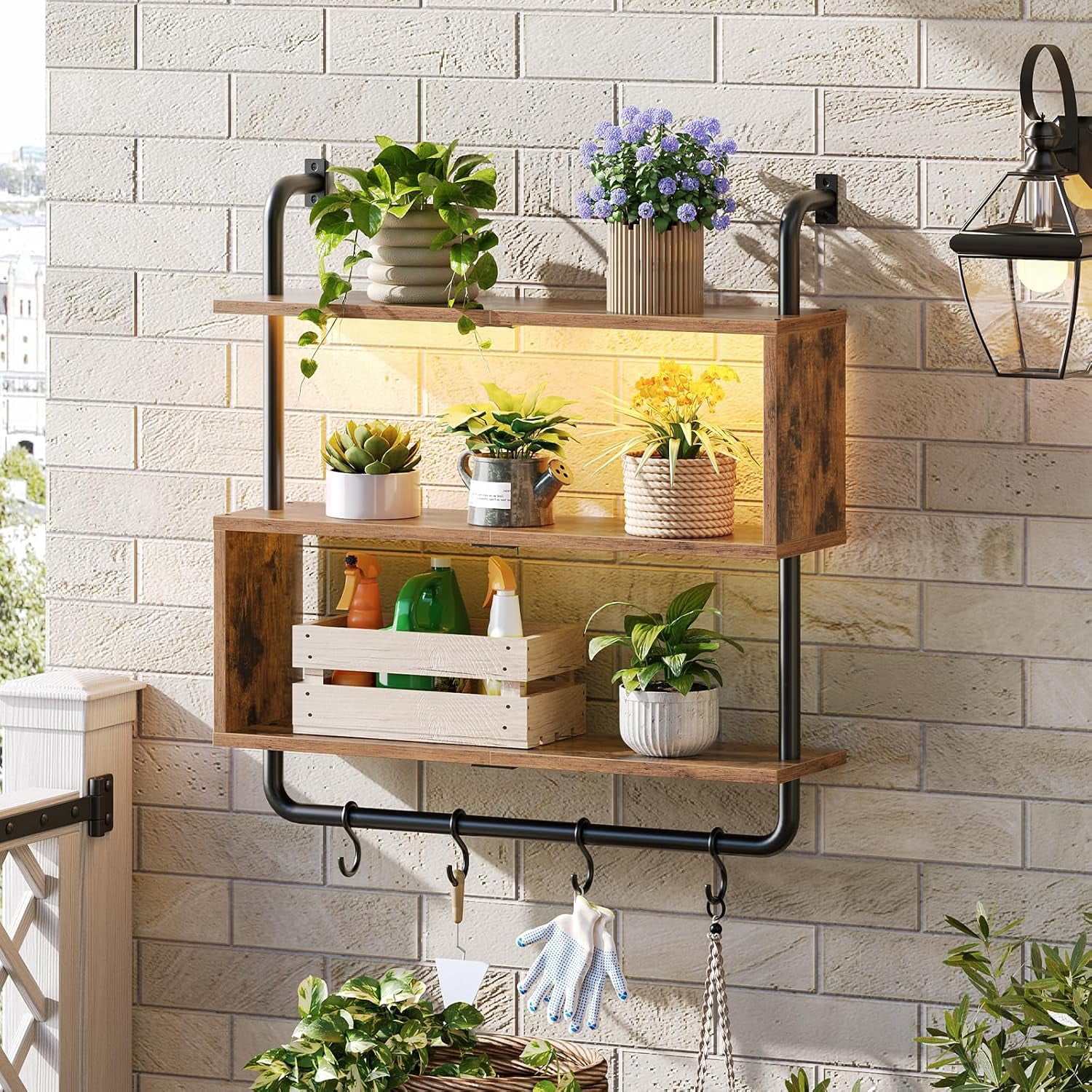 Floating Shelves with LED Lights, 29.5" LED Wall Mounted Gaming Shelf ...