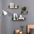 thumbnail image 1 of Floating Shelves,Long Wall Shelves Set Of 3,Wall Mounted Shelves with Brackets for Bedroom,Living Room,Kitchen,Bathroom – Natural Wood,Natural Wood Metal & Wood Furniture Primary Living Space Display, 1 of 4