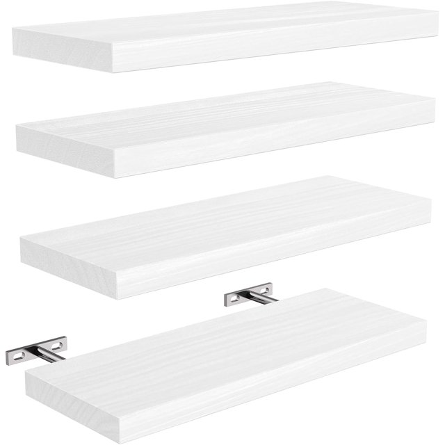 Floating Shelves, Paulownia Wood Wall Shelves for Bathroom/Living Room