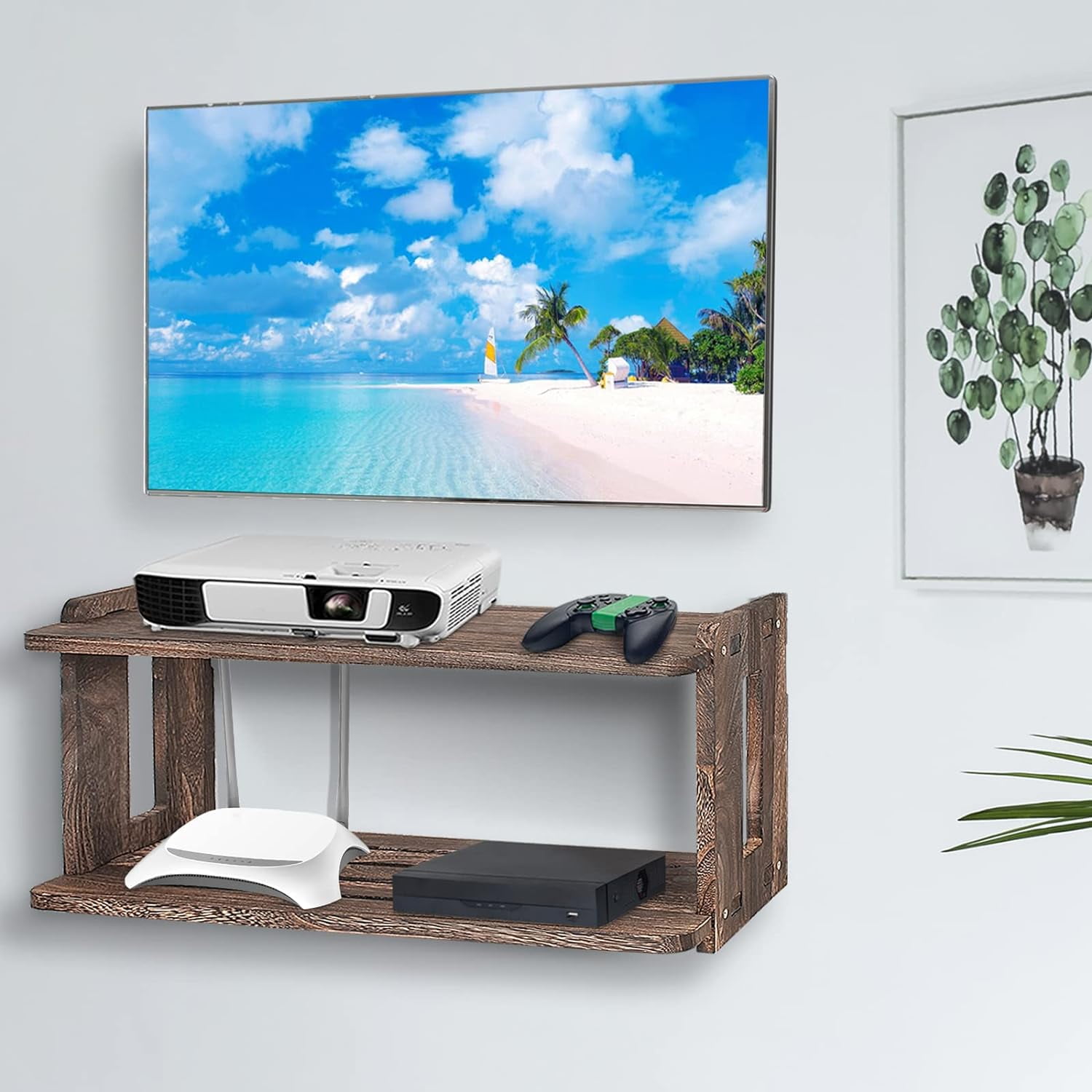 Floating Shelves Projector Shelf Rack Playstation Wall Mount Holder TV