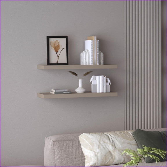Floating Shelves Set of 2, 31.5 Wide Modern Wall Shelves with Hidden Brackets | Particle Board | Primary Living Space