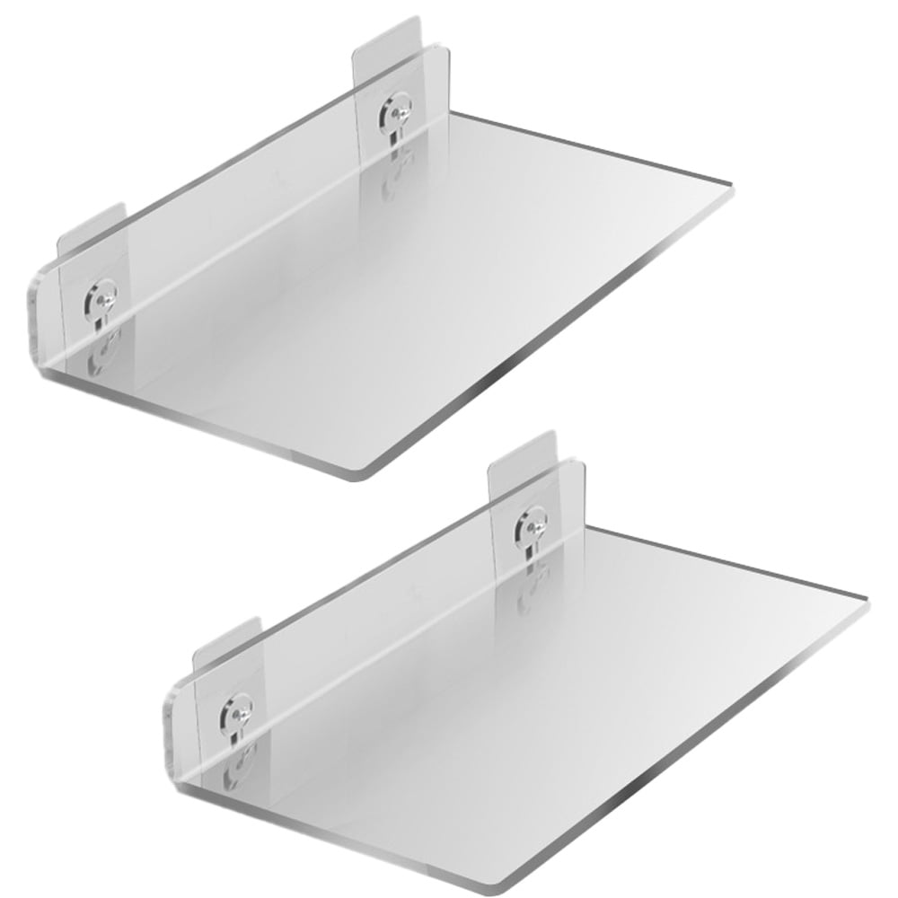 Floating Shelves Set of 2 Easily Expand Wall Space Acrylic Small