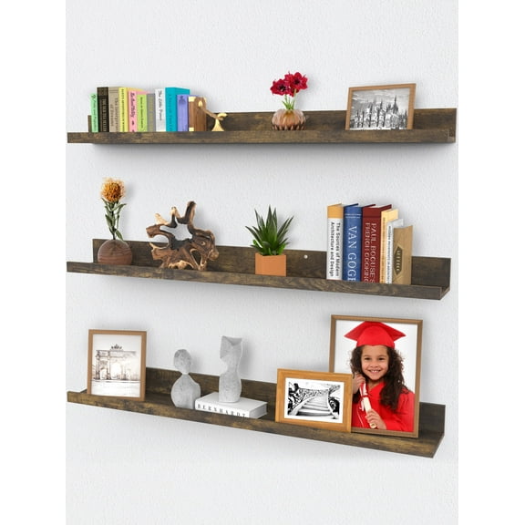 Floating Shelves, Set of 3 Wall Shelves (Multiple Sizes & Colors) by Icona Bay