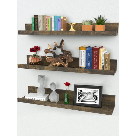Floating Shelves, Set of 3 Wall Shelves (Multiple Sizes & Colors) by Icona Bay