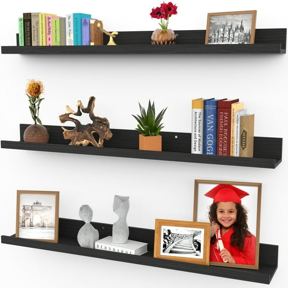 Floating Shelves, Set of 3 Wall Shelves (Multiple Sizes & Colors) by Icona Bay