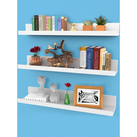Floating Shelves, Set of 3 Wall Shelves (Multiple Sizes & Colors) by Icona Bay