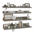 thumbnail image 1 of Floating Shelves Set of 5, 24 Inch Wall Mounted Wooden Picture Ledge Shelf for Bathroom, Bedroom, Kitchen, Living Room Storage and Decoration, Gray, 1 of 6