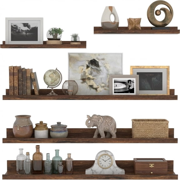 Floating Shelves Set of 5,36 inch Picture Ledge Shelf for Wall Bathroom, Bedroom, Kitchen, Living Room Storage and Decoration,