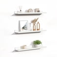 thumbnail image 1 of Sindcom 23inch Floating Shelves for Wall, Wall Mounted Wood Shelves for Bedroom, Living Room, Bathroom,Set of 3, White, 1 of 7