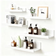 Floating Shelves, Sindcom Home Wood Shelf Wall Mounted, Set of 5, Multiple Sizes, White