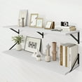 thumbnail image 1 of Floating Shelves for Wall, 12 Inch Deep Floating Shelves Set of 2, 48W x 12D Large Wall Shelf with Sturdy Metal Brackets for Living Room, Bathroom, Bedroom and Kitchen, White, 1 of 13
