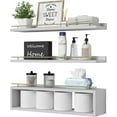 thumbnail image 1 of Floating Shelves for Wall 24 inch with Cube Shelf, Wall Shelves with Metal Rail for Bathroom Decor, Bathroom Organizers and Storage, Over Toilet Shelves, 1 of 6