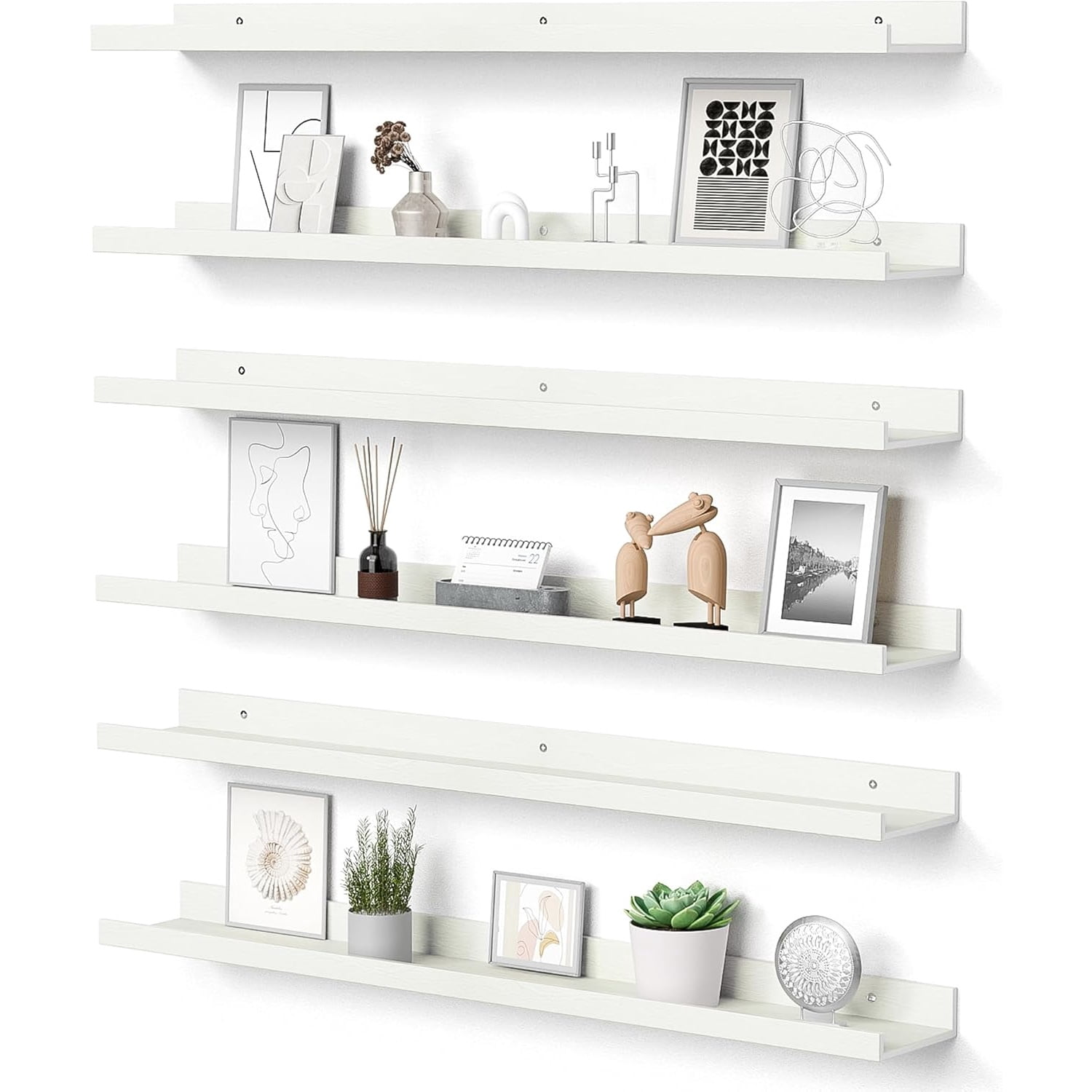 Floating Shelves for Wall, 35.5 Inch Shelves for Decor Storage Set of 6 ...