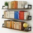 thumbnail image 1 of Floating Shelves for Wall 36 Inches Long 8 Inch Deep, Large Wall Book Shelves for Bedroom, Rustic Wood Hanging Bookshelf for Living Room Office Kitchen Closet Organizers and Storage - Set of 3, 1 of 7
