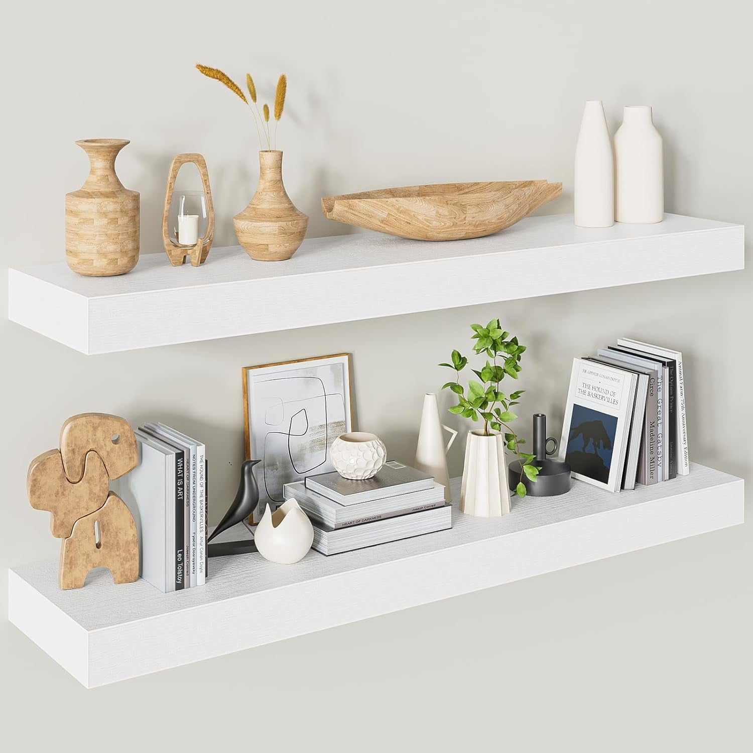 Floating Shelves for Wall 36 Inches Long,9.3" Deep White Floating Shelf