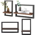thumbnail image 1 of Floating Shelves for Wall,4PCS Rustic Floating Shelf Decorative Storage Shelving with Frame,Wall Mounted Hanging Floating Shelves for Living Room,Kitchen Storage, 1 of 8