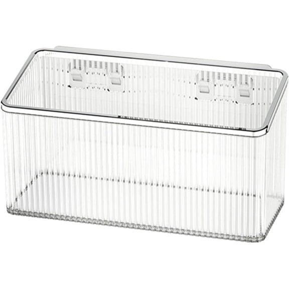 Floating Shelves Wall Bin Organizer Adhesive Wall Mounted Plastic Storage Organizer No Drilling Hanging Storage Containers Makeup Organizer Shelf for Office, Kitchen, Home