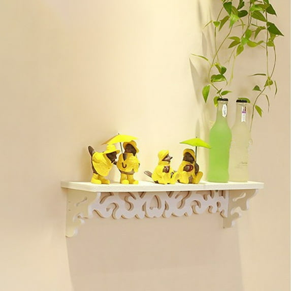 Floating Shelves Wall Mounted, White Carved Filigree Shelves Design Wall Shelf for Home, Cutout Design Shelves, White Vintage Long Shelf Display Storage Furniture Home Decor