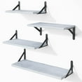 thumbnail image 1 of Floating Shelves for Wall, Rustic Gray Wall Shelves Different Sizes, Wall Mounted Wood Shelf for Living Room, Bathroom, Bedroom, Kitchen, Home Decor (Set of 4), 1 of 7
