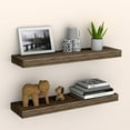 thumbnail image 1 of Floating Shelves for Wall Set of 2, 16 Inch Wall Shelves with Invisible Brackets, Rustic Wood Shelves for Bathroom/Bedroom/Living Room/Kitchen/Home Office, Dark Walnut, 1 of 17
